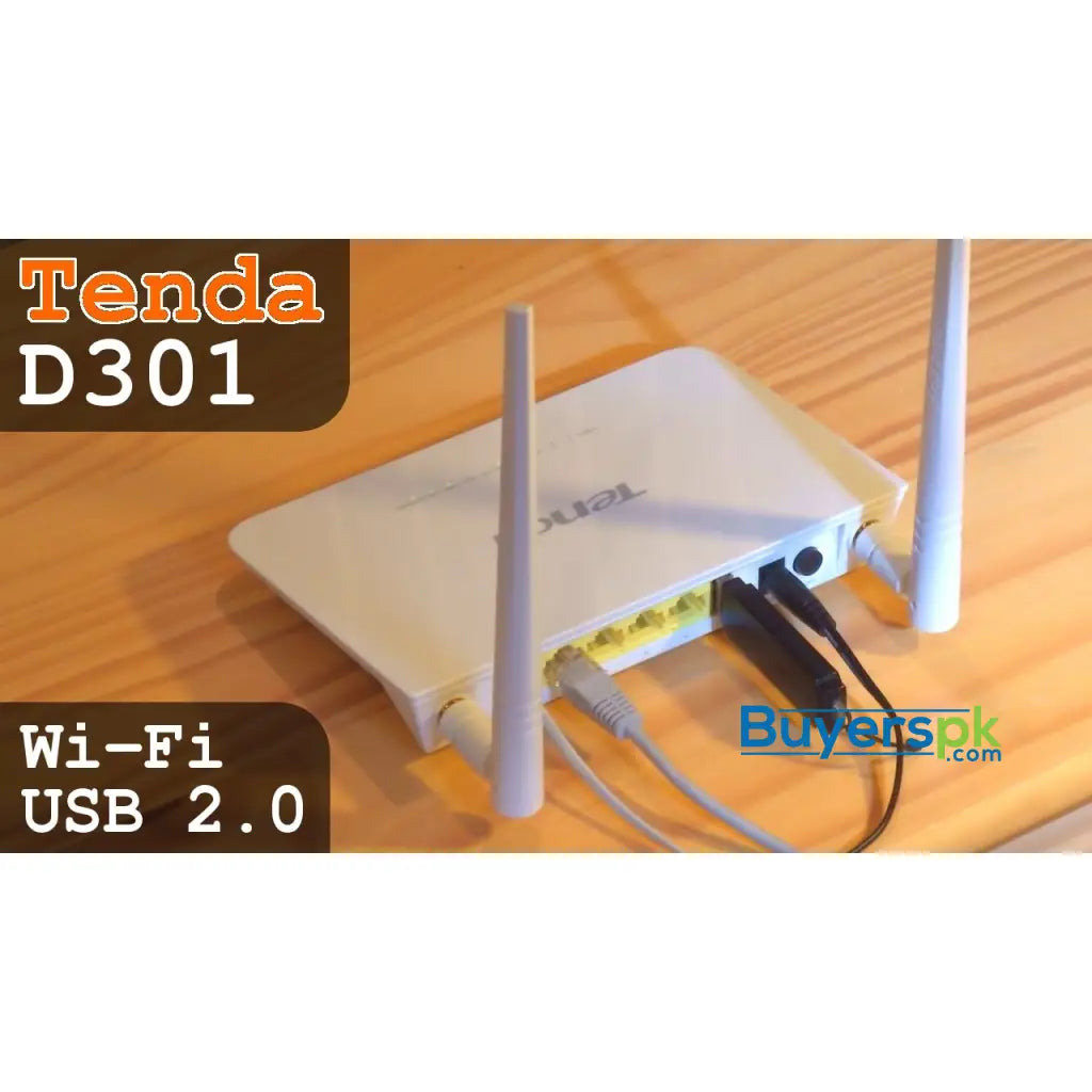 Tenda D301 V2 Wireless N300 Adsl2+ Modem Router