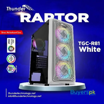 Thunder Gaming Case Raptor Tgc-r81 Snow White - Casing Price in Pakistan