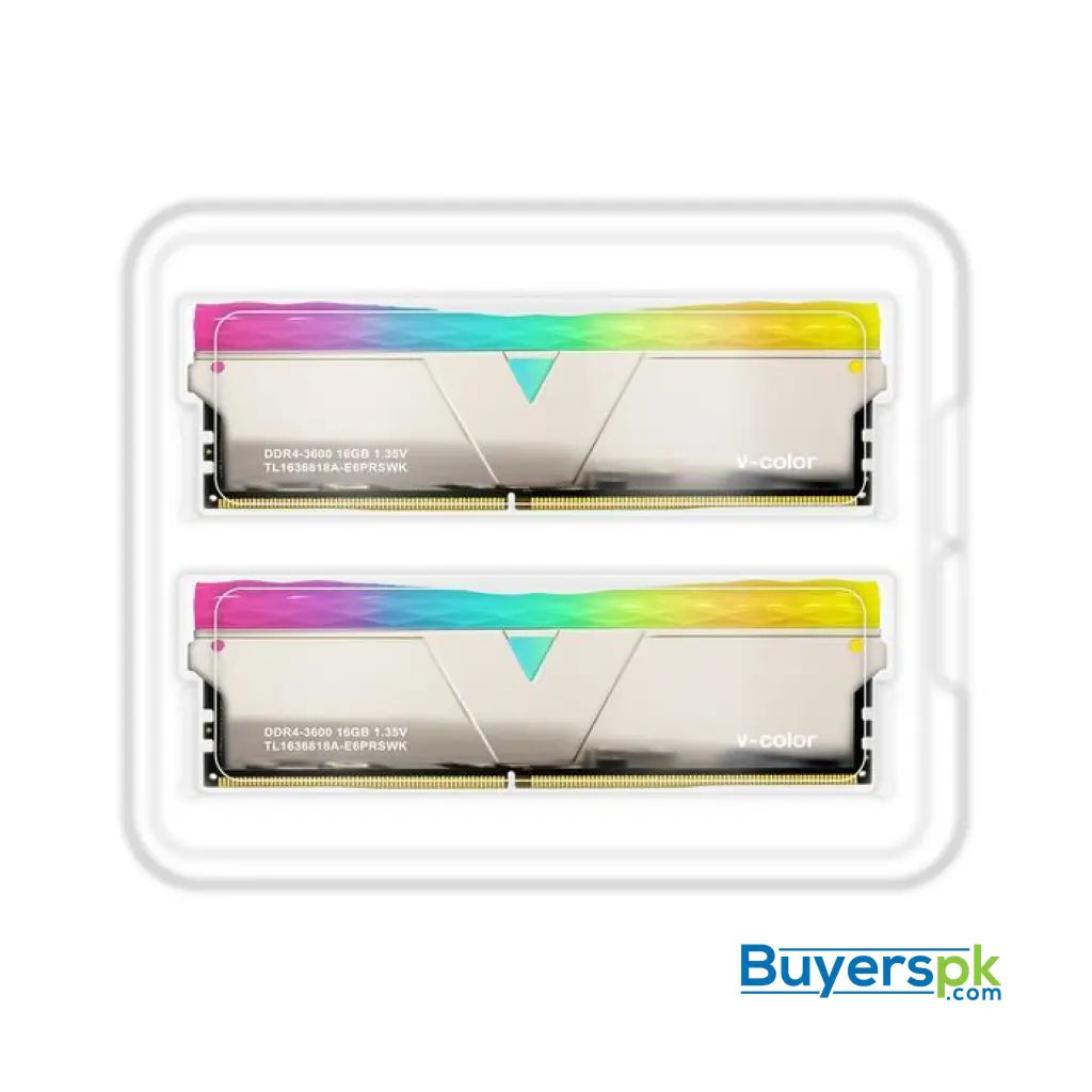 V-color Prism Pro Rgb 32gb (16gbx2) Ddr4 Dram 3600mhz Gaming Memory Ram - Silver Copper Alloy