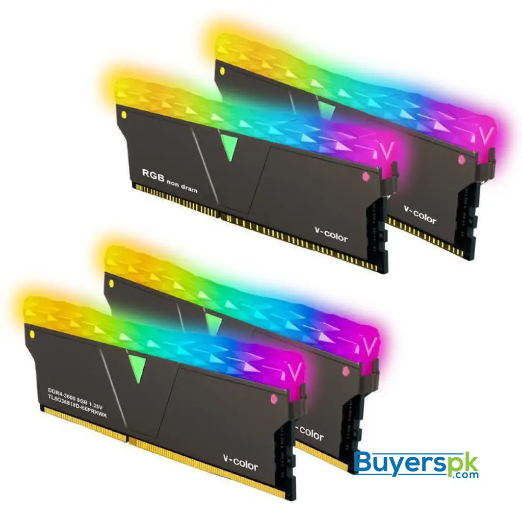 V-color Scc(2+2) Prism Pro Rgb 16gb(8gbx2)ddr4 Dram 3200mhz Gaming Memory Ram - Jet Black - RAM Price in Pakistan