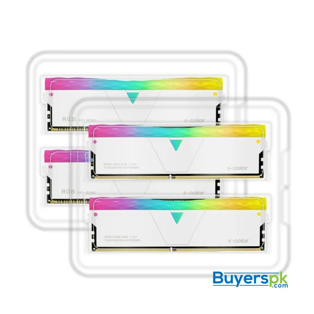 V-color Scc(2+2) Prism Pro Rgb 16gb (8gbx2) Ddr4 Dram 3600mhz Gaming Memory Ram - Glacier White - RAM Price in Pakistan