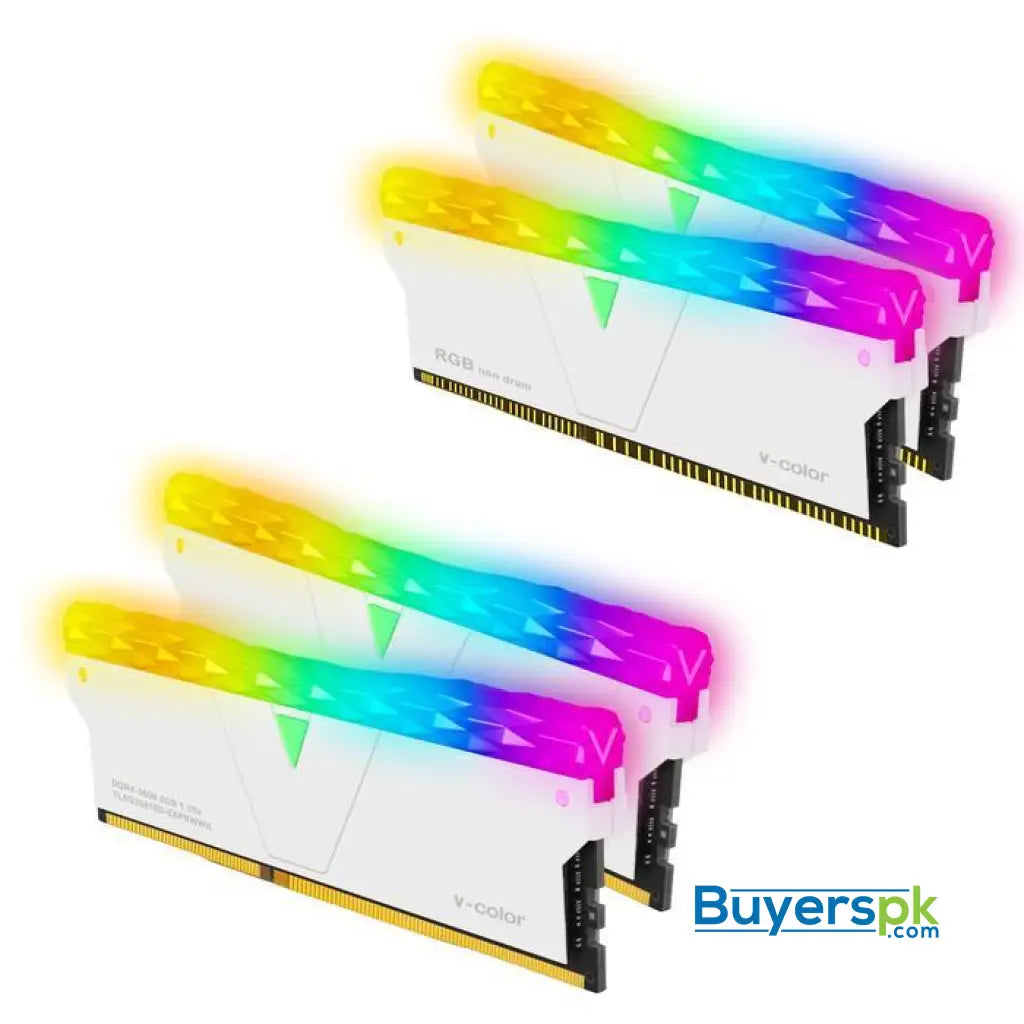 V-color Scc(2+2) Prism Pro Rgb 16gb (8gbx2) Ddr4 Dram 3600mhz Gaming Memory Ram - Glacier White - RAM Price in Pakistan
