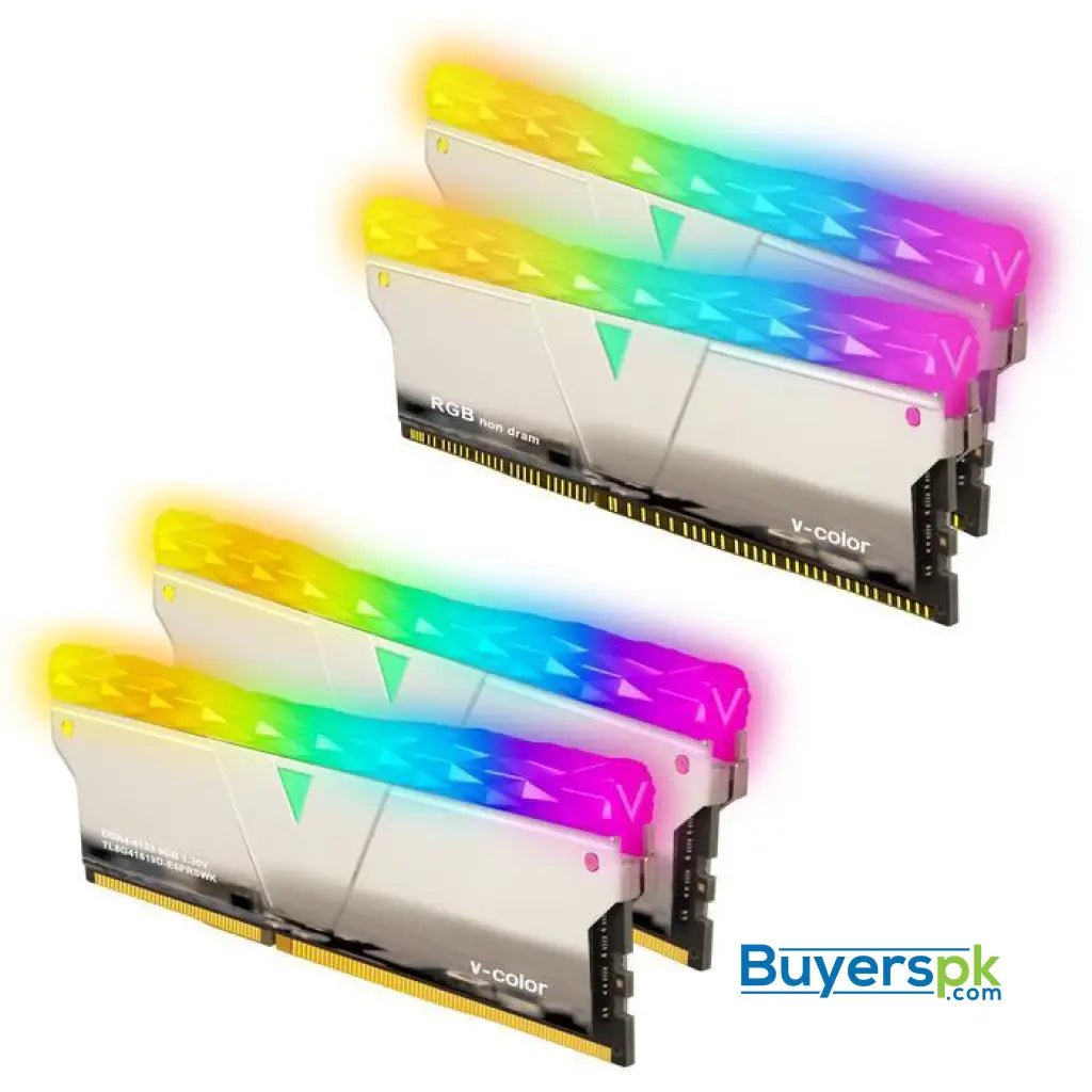 V-color Scc(2+2) Prism Pro Rgb 16gb (8gbx2) Ddr4 Dram 4133mhz Gaming Memory Ram - Silver - RAM Price in Pakistan
