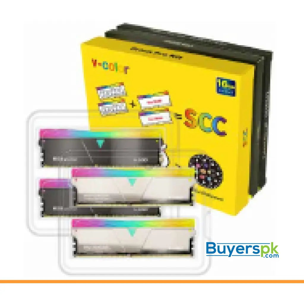 V-color Scc(2+2) Prism Pro Rgb 32gb (16gbx2) Ddr4 Dram 3600mhz Memory Ram - Silver - RAM Price in Pakistan