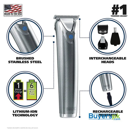 Wahl Stainless Steel Lithium Ion+ Beard and Nose Trimmer & Men’s Multi Grooming Kit - Shaving Machine Price in Pakistan