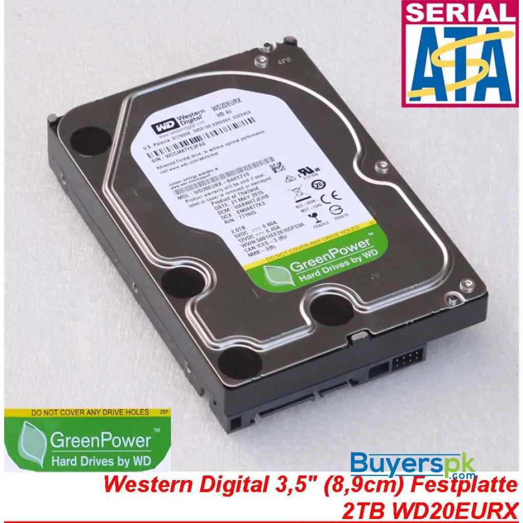 Wd Hdd Hard Disk Drive 2tb Caviar Green used Wd20eurx - Price in Pakistan