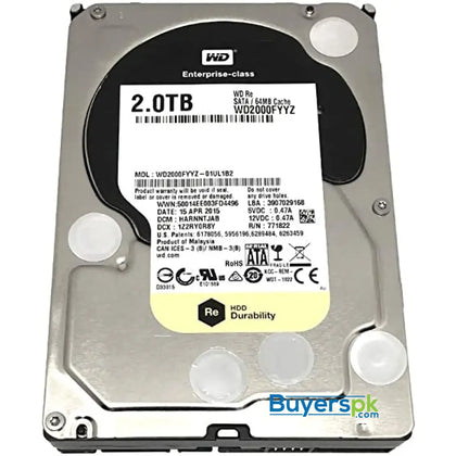 Wd Hdd Hard Disk Drive 2tb Yellow used Wd2000fyyz - Price in Pakistan