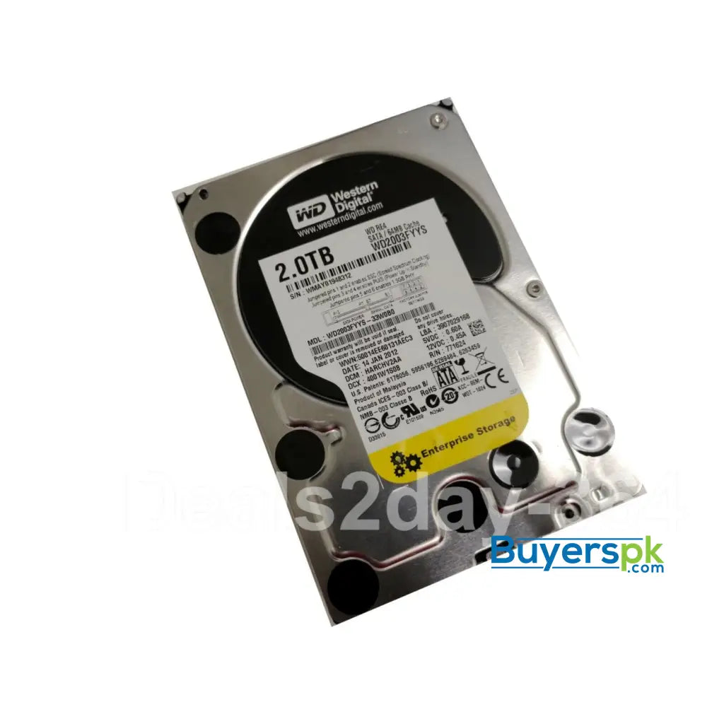 Wd Hdd Hard Disk Drive 2tb Yellow used Wd2003fyys - Price in Pakistan