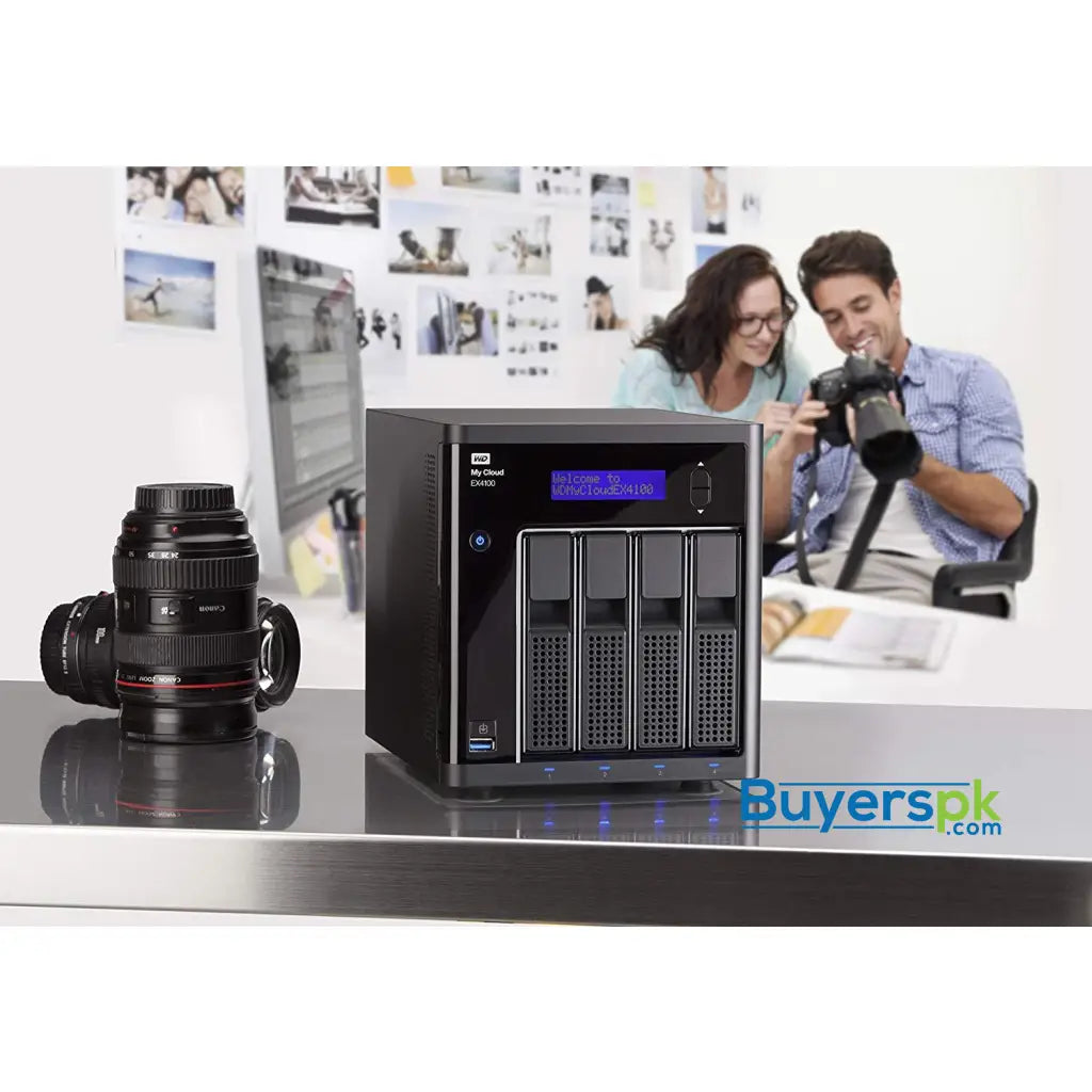 WD My Cloud EX4100 Diskless Expert Series 4-Bay Network Attached Storage - NAS - 4 BAY NAS WD - WDBWZE0000NBK-NESN 1 Yr Warranty - Hard