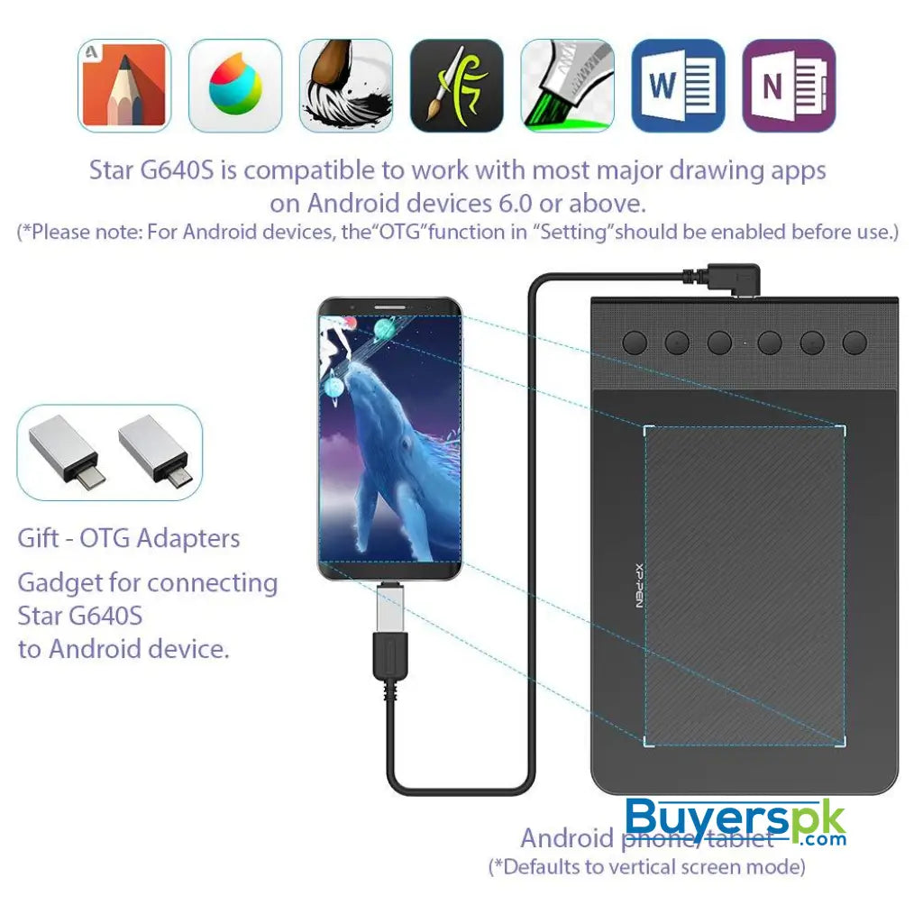 XP-PEN G640S Android Drawing Tablet Graphic Pen Tablet for OSU! 8192 Levels Pressure Digital Tablet - Graphic Tablet